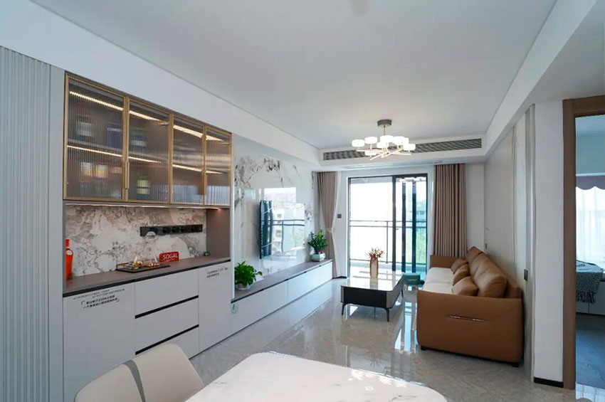 半開放式廚房聯(lián)動(dòng)餐廳，所有空間完美融合的現(xiàn)代風(fēng)格戶型！